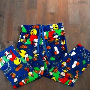 % Peanuts Halloween plush fleece pajama pants